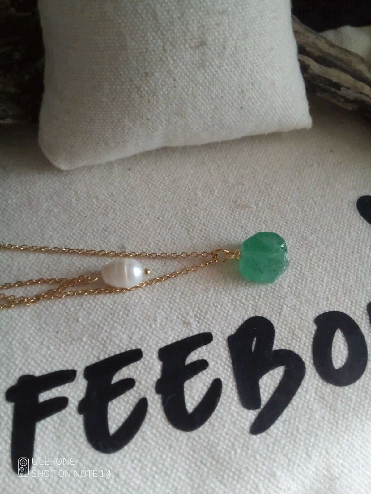 Double aventurine and freshwater cultured pearl necklace – photo 2